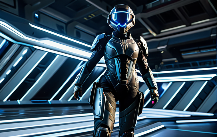 A dynamic female game character in a professional, futuristic combat suit, depicted in a natural, action pose, fully clothed, modest clothing, appropriate attire, professional dress. The character stands on a vibrant, high-tech battle arena on Lumia Island, featuring holographic strategic elements and advanced tactical lighting. This scene encapsulates the strategic depth and competitive spirit of a new meta in Eternal Return. Perfect anatomy, correct proportions, well-formed hands, proper finger count, natural body proportions, professional photography, cinematic lighting, 8K, safe for work, appropriate content, family-friendly.